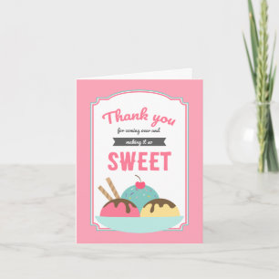 Cartão De Agradecimento Sweet Ice Cream Sundae Social Thank You Card