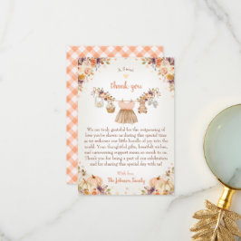 Cartão De Agradecimento Sweet Little Pumpkin Autumn Baby Shower