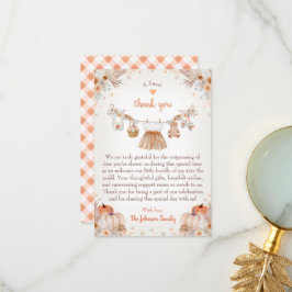 Cartão De Agradecimento Sweet Little Pumpkin Autumn Baby Shower 
