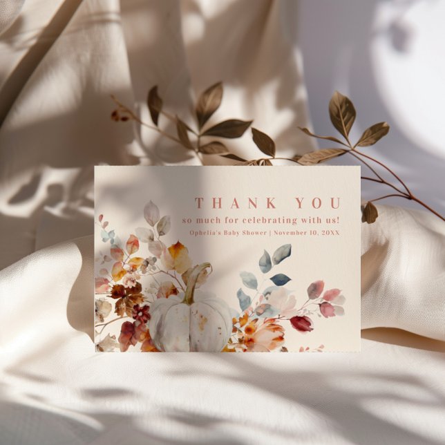 Cartão De Agradecimento Sweet Little Pumpkin Baby Shower (Criador carregado)