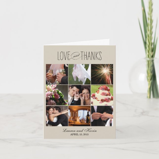 Cartão De Agradecimento Sweet Memories Thank You Card - Khaki (Frente)