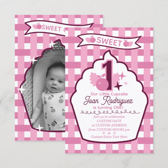 Cartão De Agradecimento Sweet One Photo Invitations Flat Thank You Card (Frente/Verso)