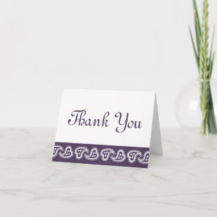 Cartão De Agradecimento Sweet Paisley Hearts in Purple Thank You Card