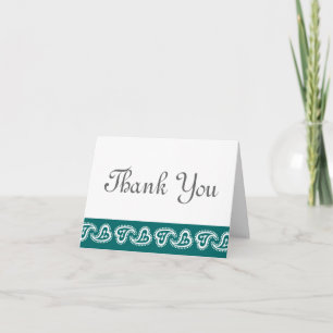 Cartão De Agradecimento Sweet Paisley Hearts in Teal Thank You Card