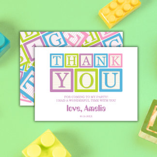 Cartão De Agradecimento Sweet Pastel Block Lettering