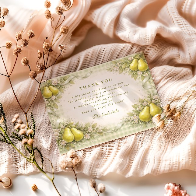 Cartão De Agradecimento Sweet Perfect Pair Pear Bridal Shower (Criador carregado)