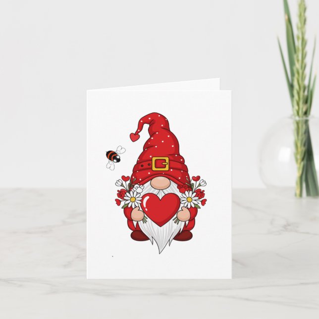 Cartão De Agradecimento Sweet Valentine Gnome Heart Thank You Card  (Frente)