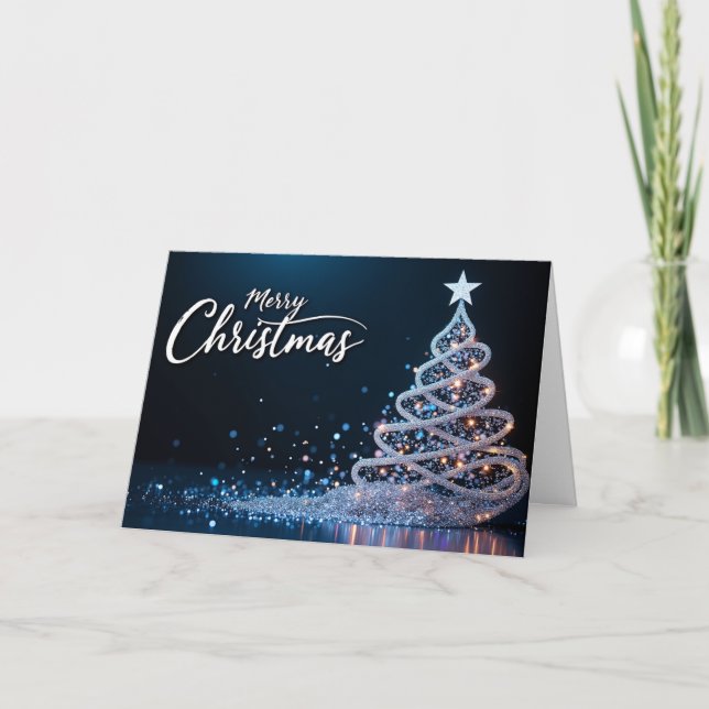 Cartão De Agradecimento Swirling Lights – Merry Christmas Elegance (Frente)