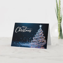 Cartão De Agradecimento Swirling Sparkle Tree – Christmas Card