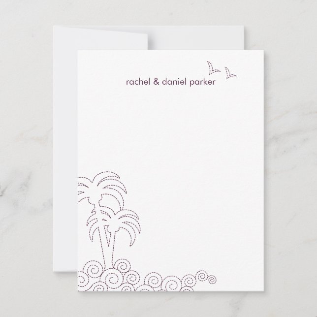 Cartão de agradecimento Swirling Waves - Berinjela (Frente)