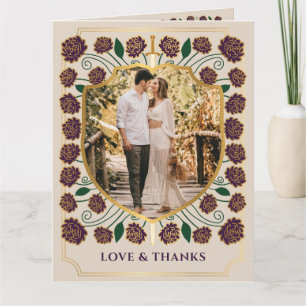 Cartão De Agradecimento Sword & Shield Medieval Fantasy Casamento Monogram