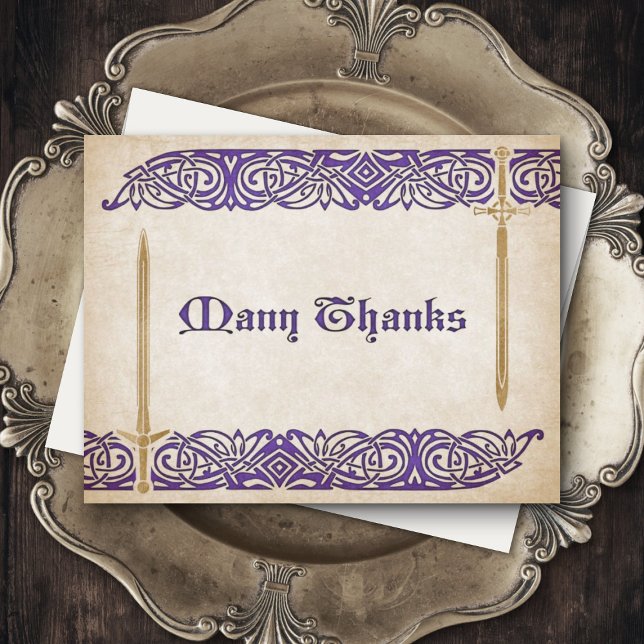 Cartão De Agradecimento Swords Celtic Wedding (Criador carregado)