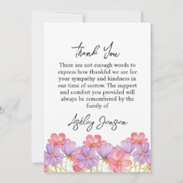 Cartão De Agradecimento Sympathy Cosmos Photo Funeral Thank You Card