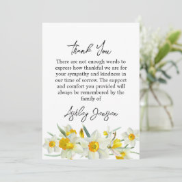 Cartão De Agradecimento Sympathy Daffodil Funeral Thank You Card