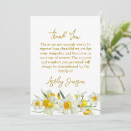 Cartão De Agradecimento Sympathy Daffodil Funeral Thank You Card