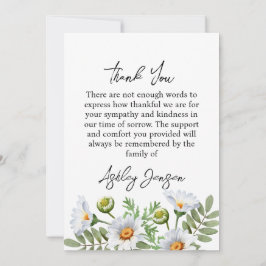 Cartão De Agradecimento Sympathy Daisy Photo Thank You Card