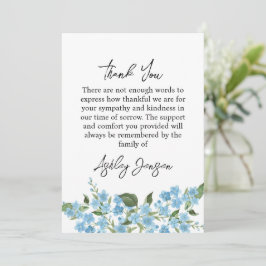 Cartão De Agradecimento Sympathy Forget me not Thank You Card