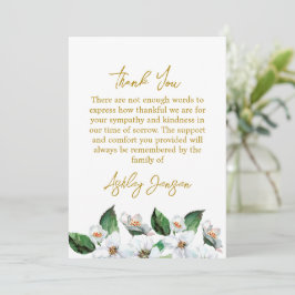 Cartão De Agradecimento Sympathy Jasmine Funeral Thank You Card