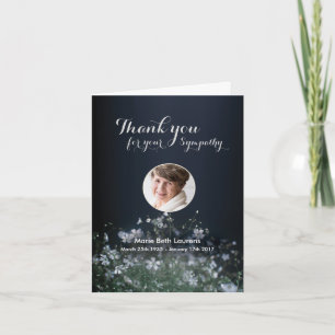 Cartão De Agradecimento Sympathy Memorial Flower Thank You card with Photo