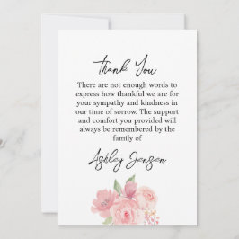 Cartão De Agradecimento Sympathy Rose Photo Funeral Thank You Card