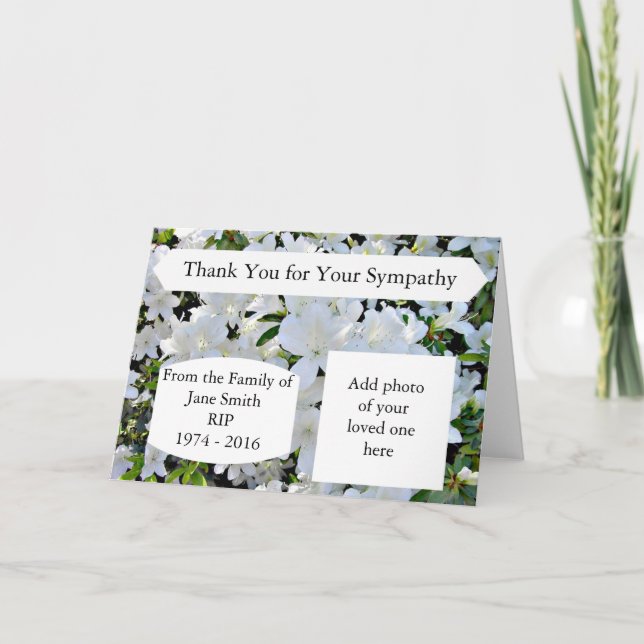 Cartão De Agradecimento Sympathy Thank You Cards Personalised (Frente)