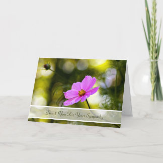 Cartão De Agradecimento Sympathy Thank You Evening Pink Cosmos Wildflower