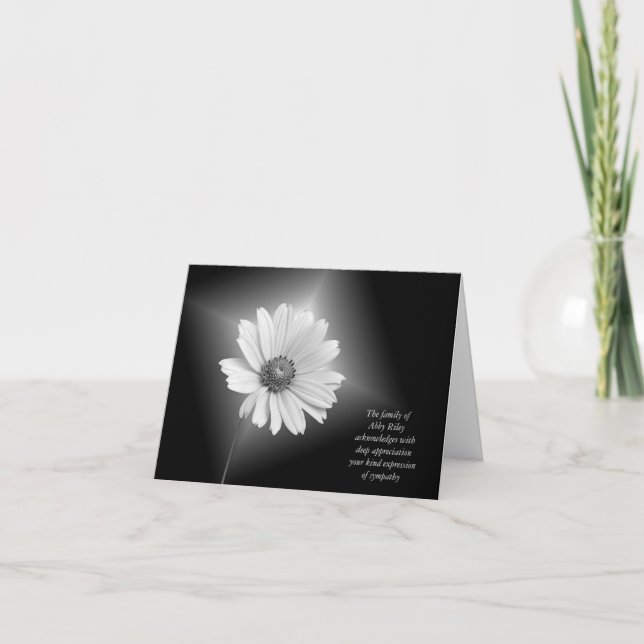 Cartão De Agradecimento Sympathy Thank You from family (Frente)