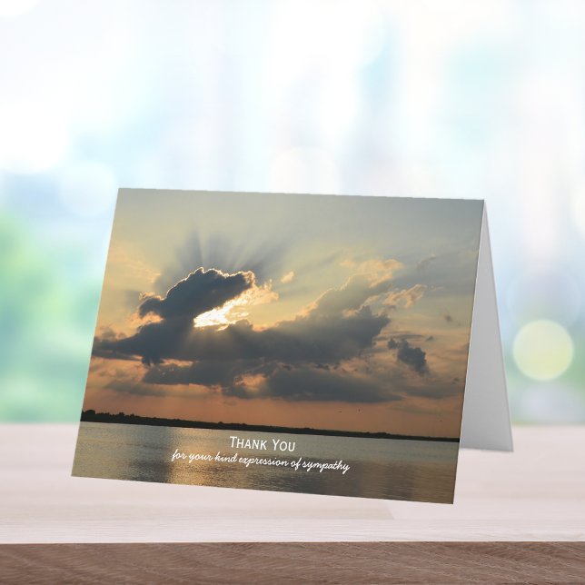 Cartão De Agradecimento Sympathy Thank You Note Card -- Sunset over Water (Criador carregado)