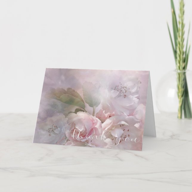 Cartão De Agradecimento Sympathy White Pink Blossoms THANK YOU | PHOTO (Frente)