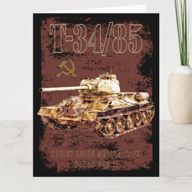 Cartão De Agradecimento T-34-85 Tanque Médio da União Soviética da Segunda (Frente)