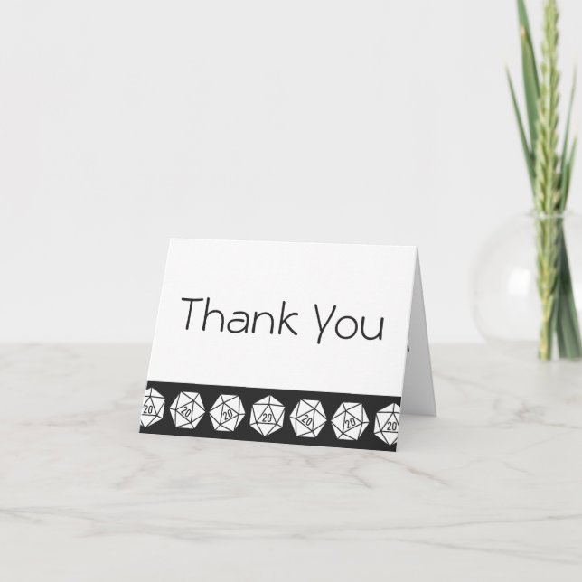 Cartão De Agradecimento Tabletop Chic in Black Thank You Card (Frente)