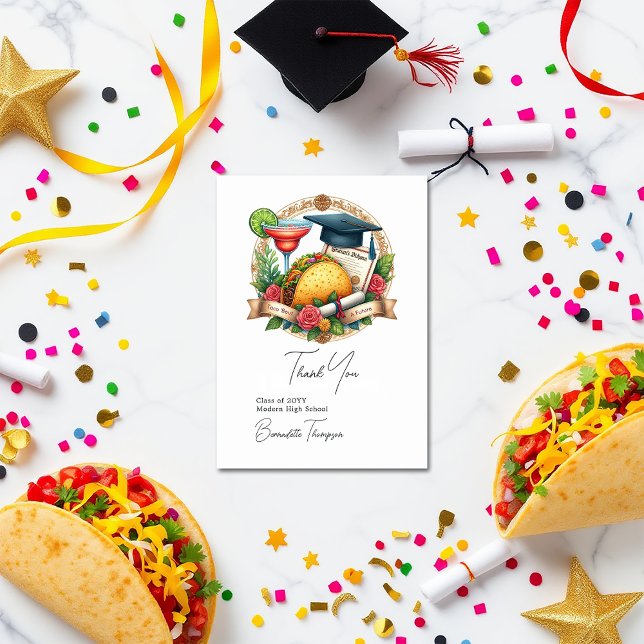 Cartão De Agradecimento Taco "Bout a Future Graduation (Taco ‘Bout a Future Graduation Thank You Card)