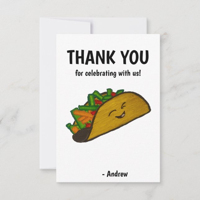Cartão De Agradecimento Taco Obrigado (Frente)