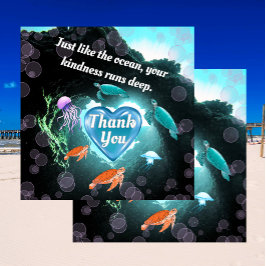 Cartão De Agradecimento Tal como no oceano, a sua gentileza é profunda