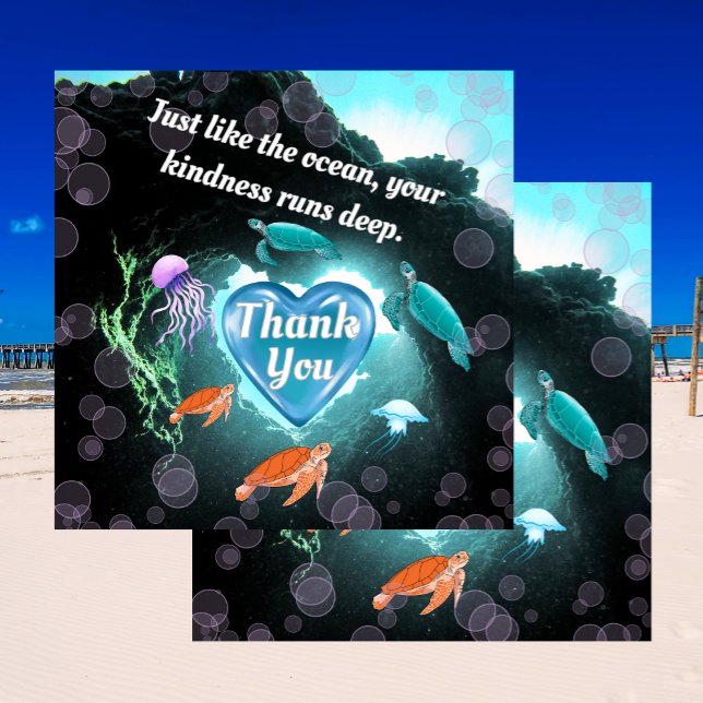 Cartão De Agradecimento Tal como no oceano, a sua gentileza é profunda (Criador carregado)