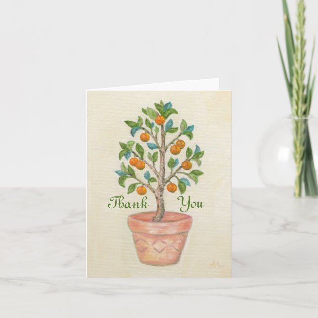 Cartão De Agradecimento Tangerine Tree thank you card (Frente)