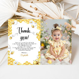 Cartão De Agradecimento Tão Doce Para Abelha Amarela Foto de Aniversário
