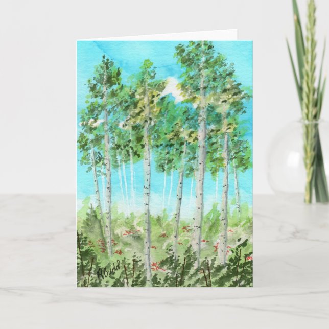 Cartão De Agradecimento Tarde Aspens (Frente)