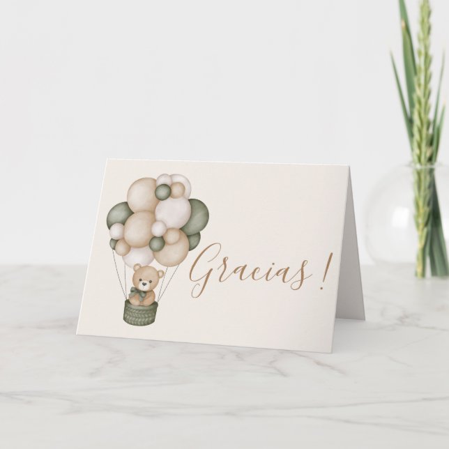 Cartão De Agradecimento Tarjeta De Agradecimiento Urso De Teddy Bebê Espan (Frente)