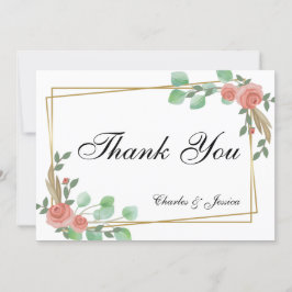 Cartão De Agradecimento Tarjeta Thank You boda personalizada floral