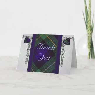 Cartão De Agradecimento Tartan & corações - Obrigado - Campbell de Argyll
