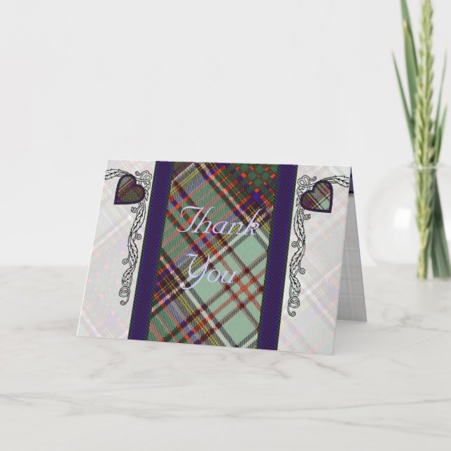 Cartão De Agradecimento Tartan & hearts - Thank you - Anderson (Frente)