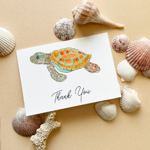 Cartão De Agradecimento Tartaruga Marinha Bebê Personalizável
