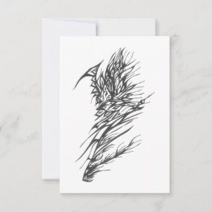 Cartão De Agradecimento Tatuagem Tribal Abstrata Preto Branco Vinhas