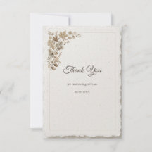Cartão de Agradecimento Taupe Maple Rustic Fall