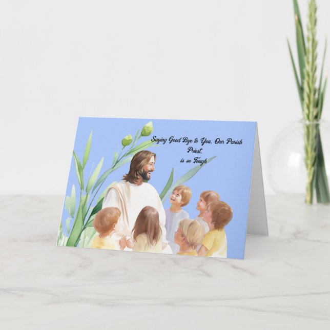 Cartão De Agradecimento Tchau de bom para Parish Priest Card (Frente)
