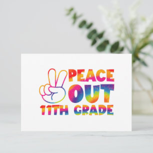 Cartão De Agradecimento Tchau, Décimo Primeiro Ano Tie Dye  11º Ano