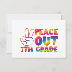 Cartão De Agradecimento Tchau, Sétimo Ano Tie Dye Último Dia 7º Ano