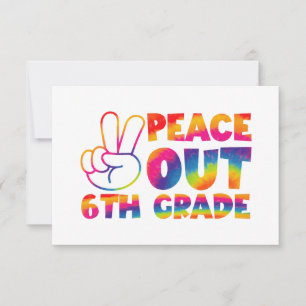Cartão De Agradecimento Tchau Sexta Série Tie Dye Último Dia 6º Ano 