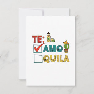 Cartão De Agradecimento Te Amo Tequila Cinco De Mayo Engraçado